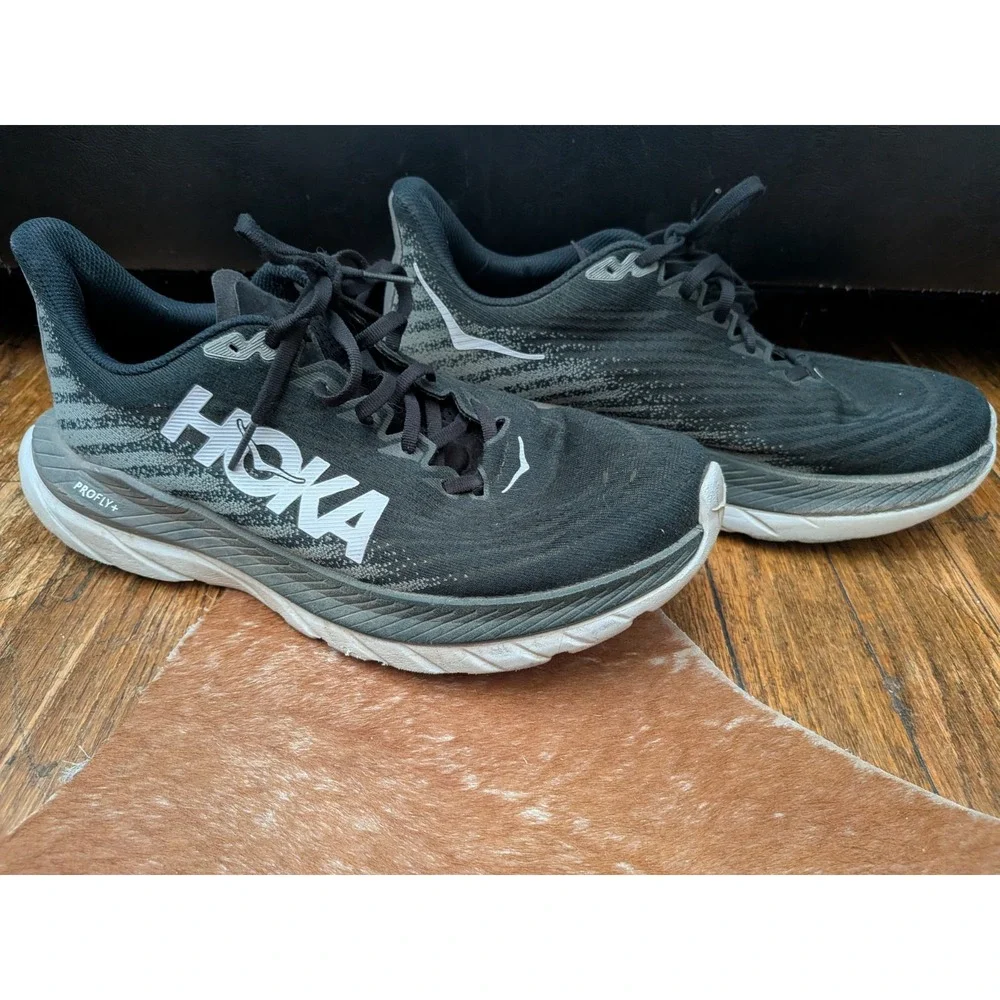 Hoka One One Mach 5 Mens 9.5 D Black Castlerock Running Shoes 1127893 BCSTL